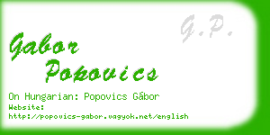 gabor popovics business card