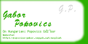 gabor popovics business card
